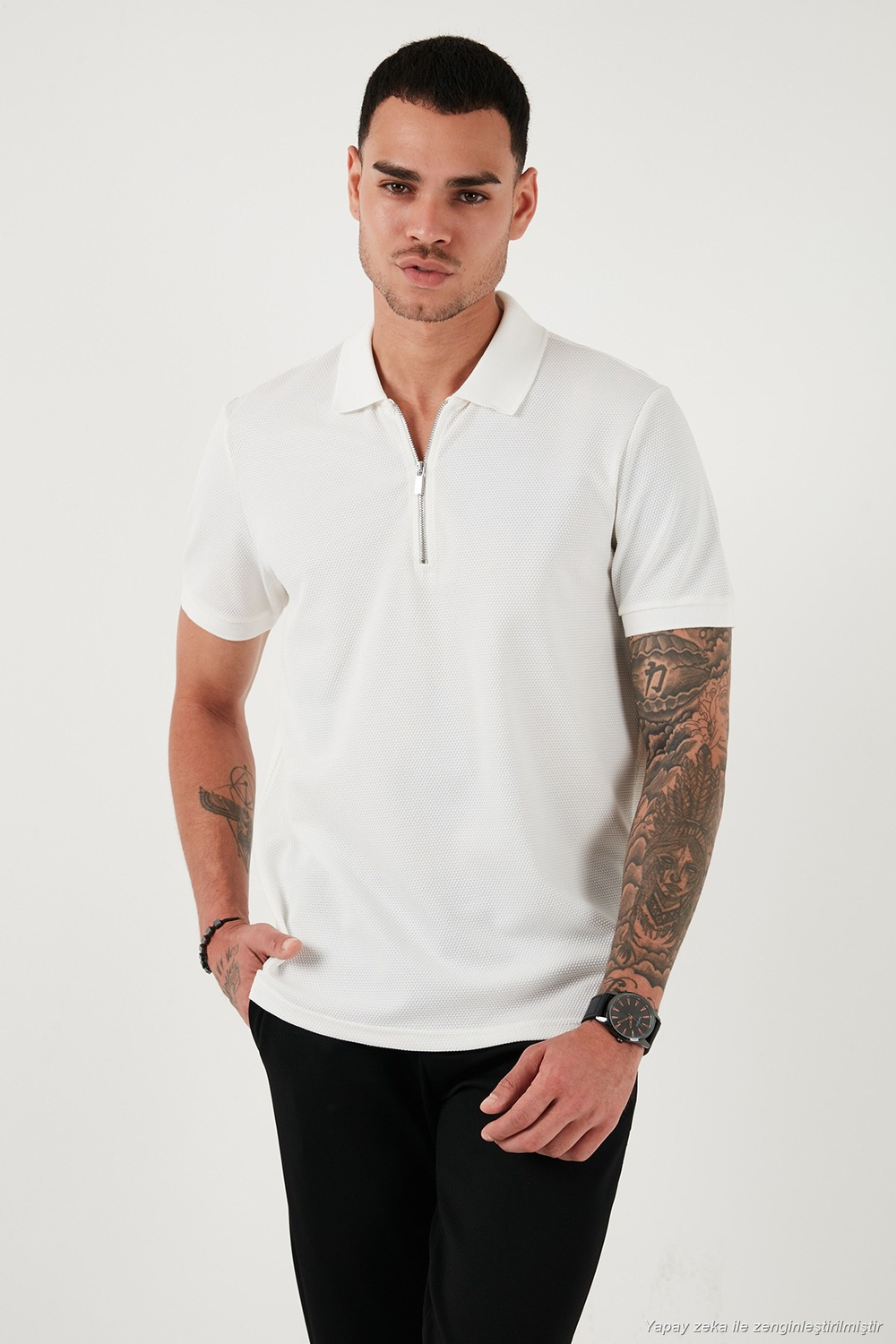 Pamuklu Regular Fit 3lü Paket Erkek Polo Yaka T Shirt 59029641527S3 Haki-Benetton-Beyaz