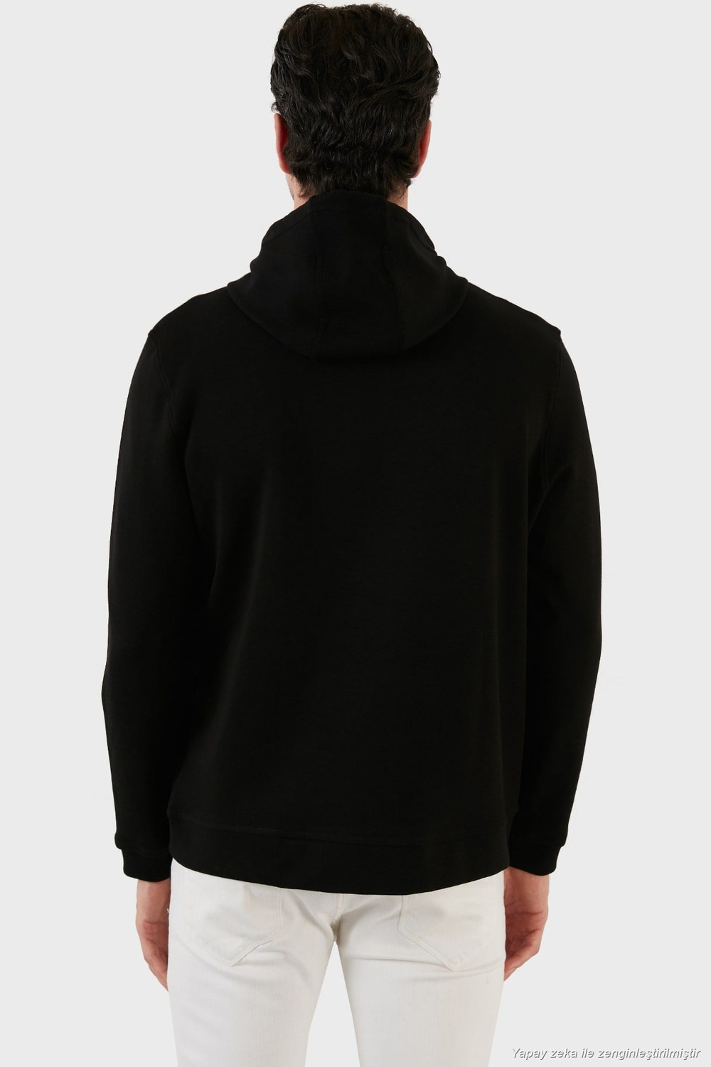 Pamuklu Regular Fit Baskılı Kanguru Cepli Kapüşonlu Erkek Sweat 6141004B SİYAH