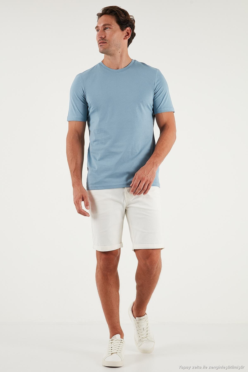 Pamuklu Regular Fit Bisiklet Yaka 5li Paket Erkek T Shirt 59020204S5 Siyah-Vizon Yeşili-Mavi-Açık Gri-Ekru