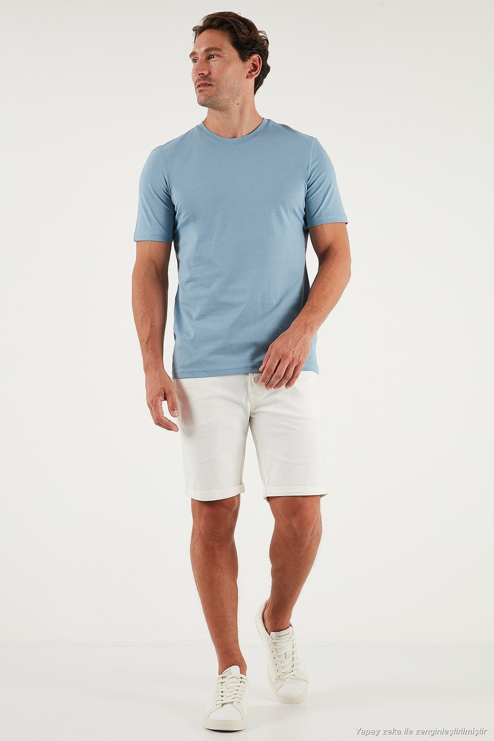 Pamuklu Regular Fit Bisiklet Yaka 5li Paket Erkek T Shirt 59020204S5 Siyah-Kül-Mavi-Açık Gri-Ekru