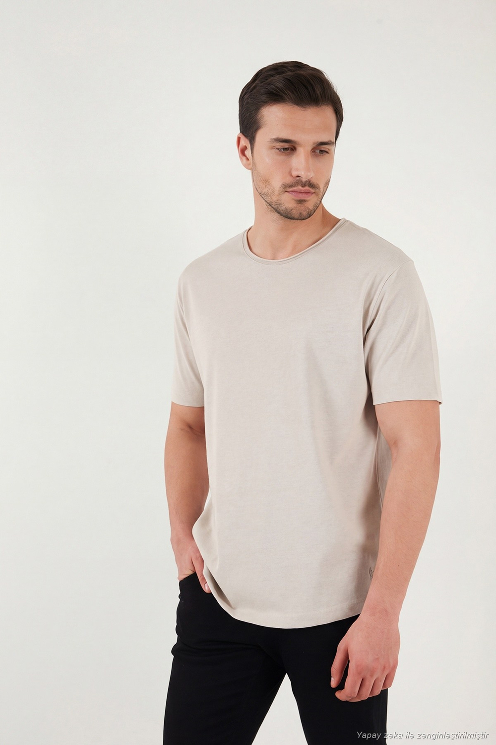 Pamuklu Regular Fit Bisiklet Yaka Erkek T Shirt 5904074 TAŞ