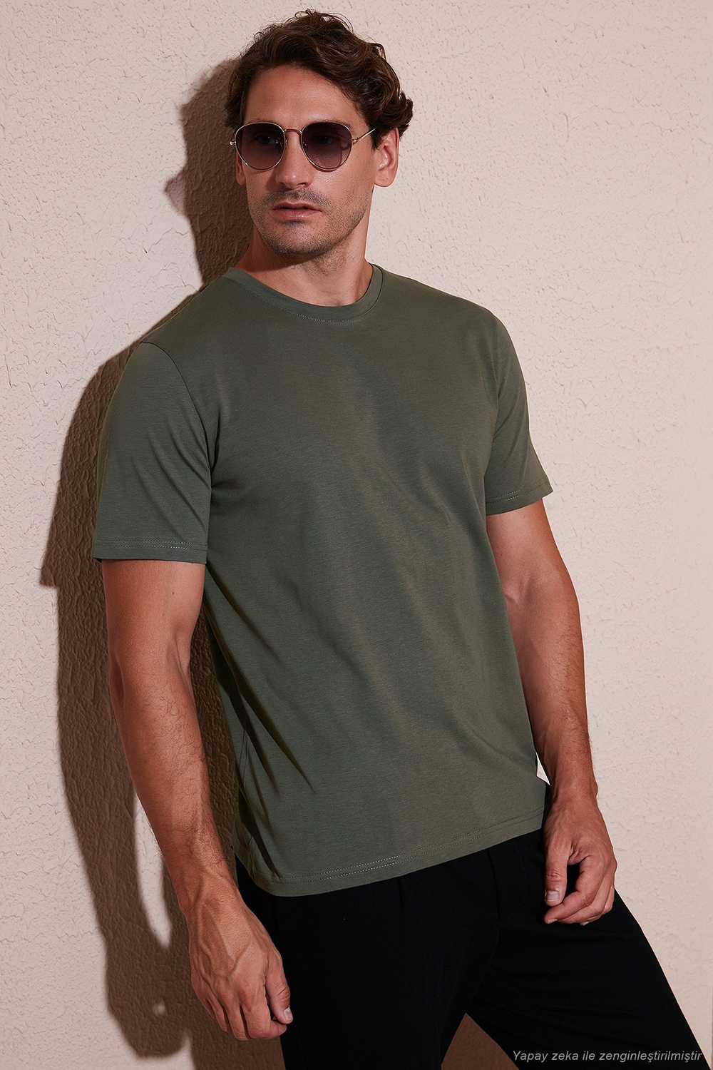 Pamuklu Regular Fit Bisiklet Yaka Erkek T Shirt 59020204 HAKİ