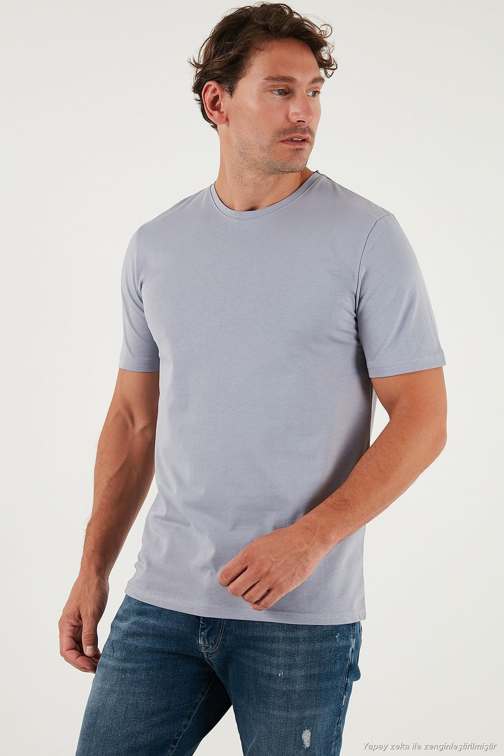 Pamuklu Regular Fit Bisiklet Yaka Erkek T Shirt 59020204 GRİ