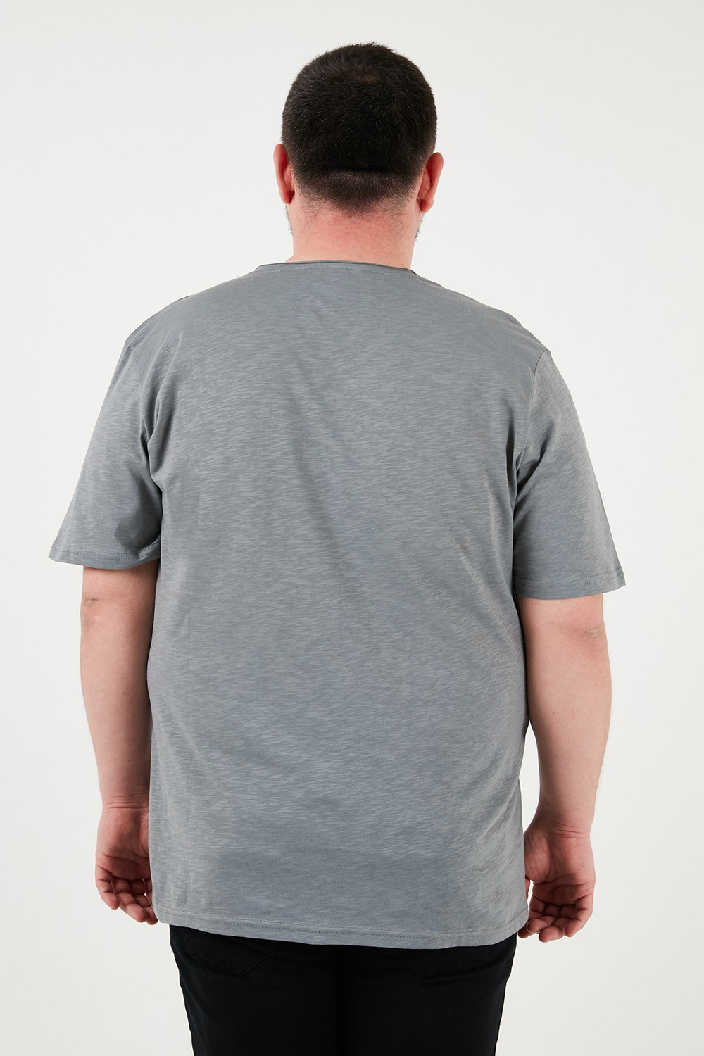Pamuklu Regular Fit Büyük Beden Erkek T Shirt 59020001B AÇIK HAKİ