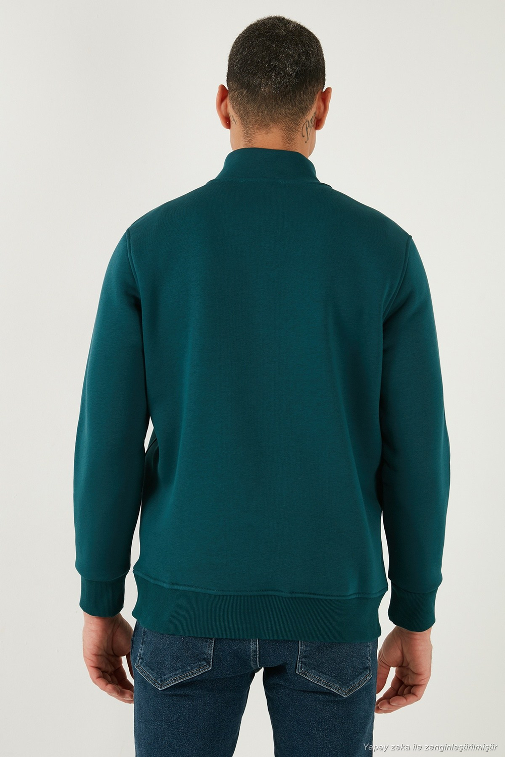 Pamuklu Regular Fit Dik Yaka Şardonlu 2li Paket Erkek Sweat 59052592S2 PETROL-KUM