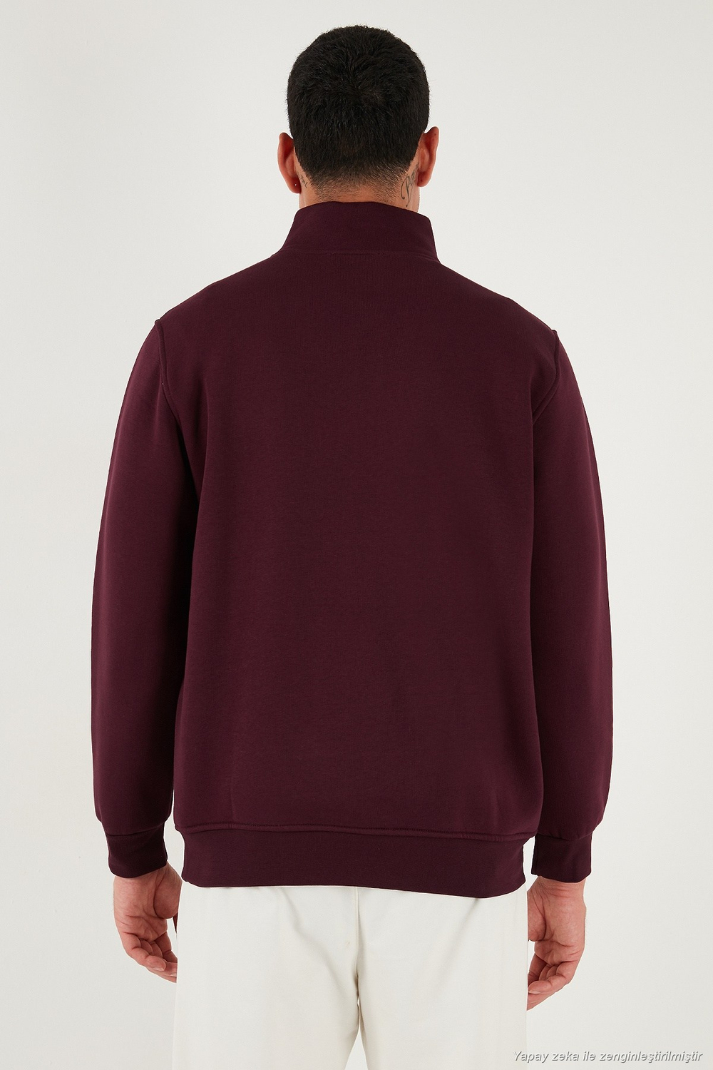 Pamuklu Regular Fit Dik Yaka Şardonlu 2li Paket Erkek Sweat 59052592S2 Vişne-Vişne