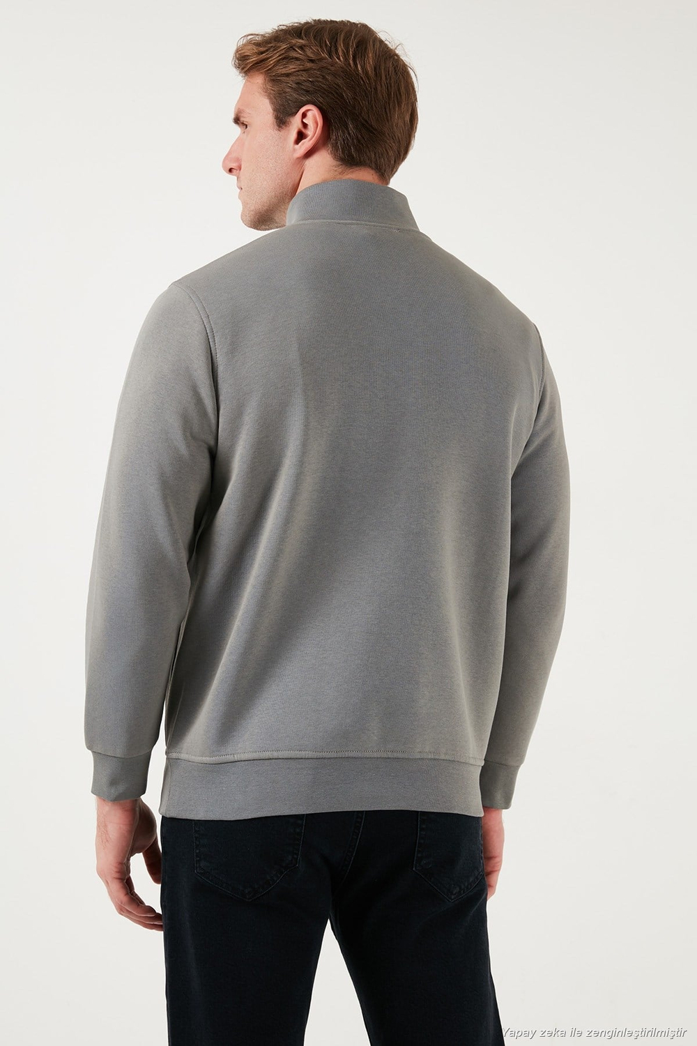 Pamuklu Regular Fit Dik Yaka Şardonlu 2li Paket Erkek Sweat 59052592S2 AÇIK HAKİ-KOYU LACİVERT