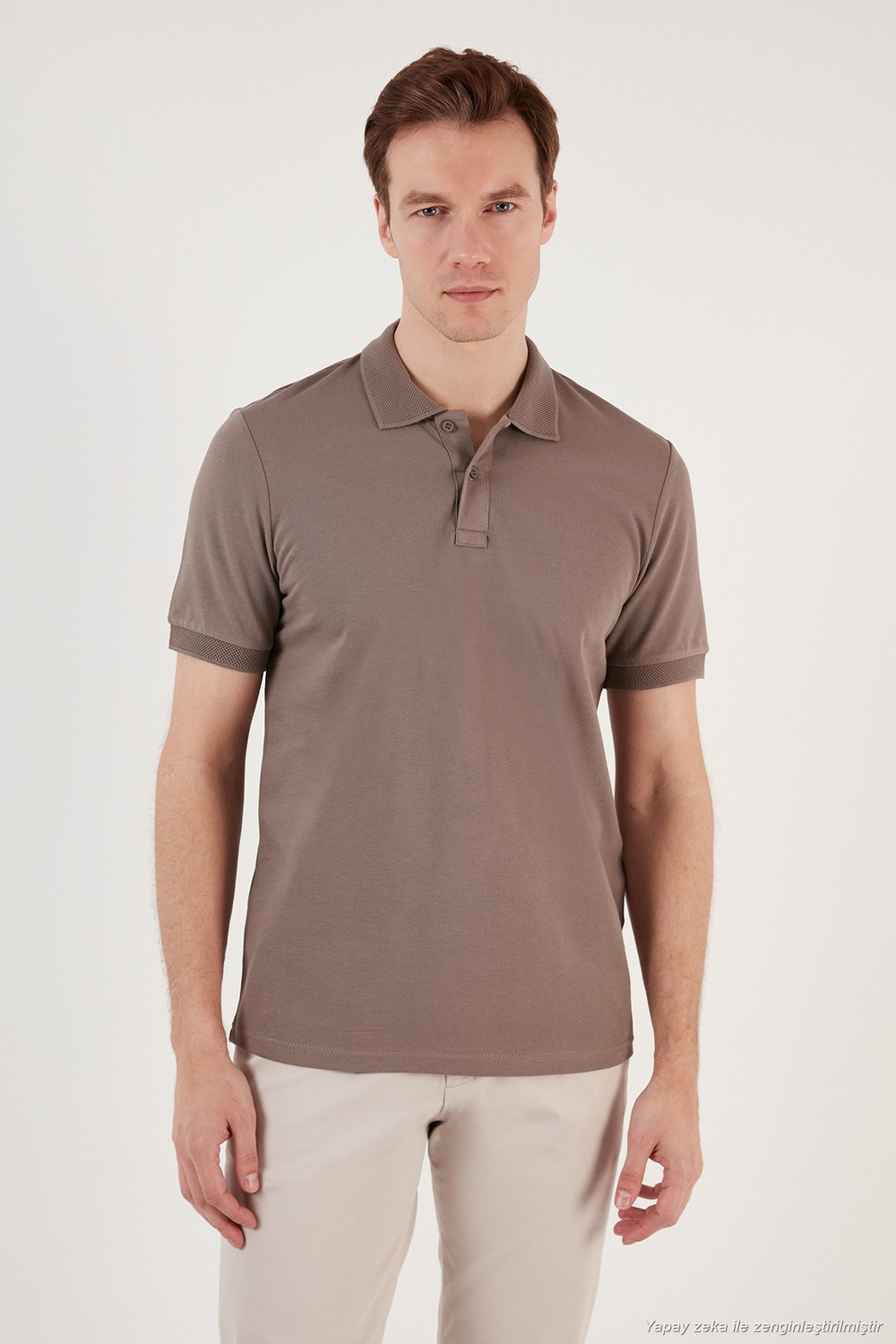 Pamuklu Regular Fit Düğmeli 3lü Paket Erkek Polo Yaka T Shirt 5902739S3 İndigo-Kırmızı-Vizon