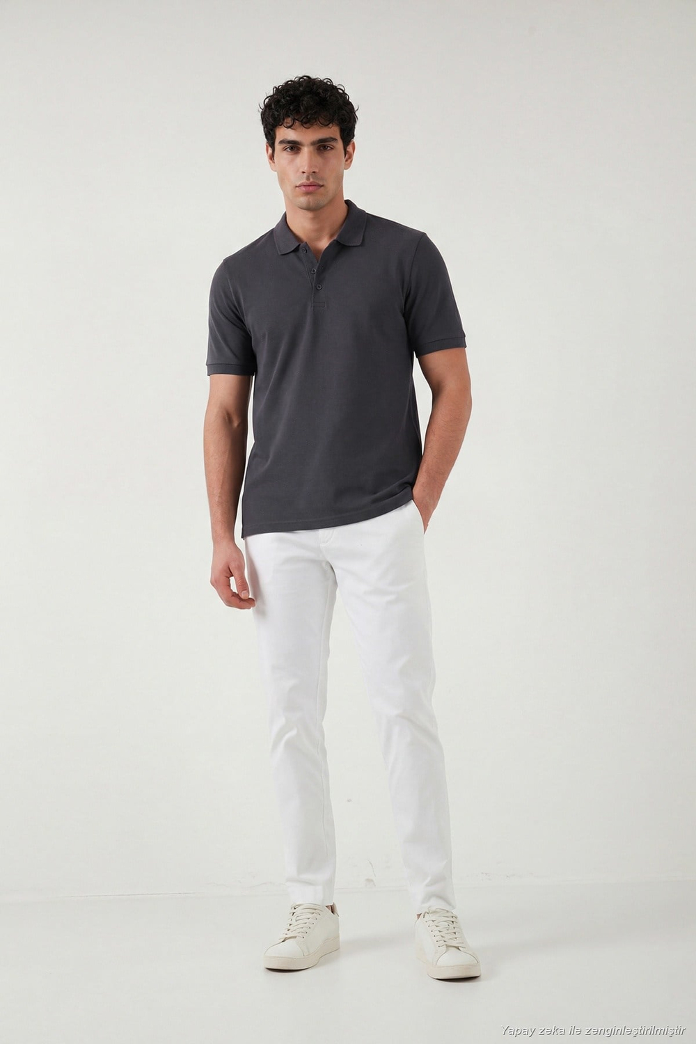 Pamuklu Regular Fit Düğmeli Erkek Polo Yaka T Shirt 5902127 ANTRASİT