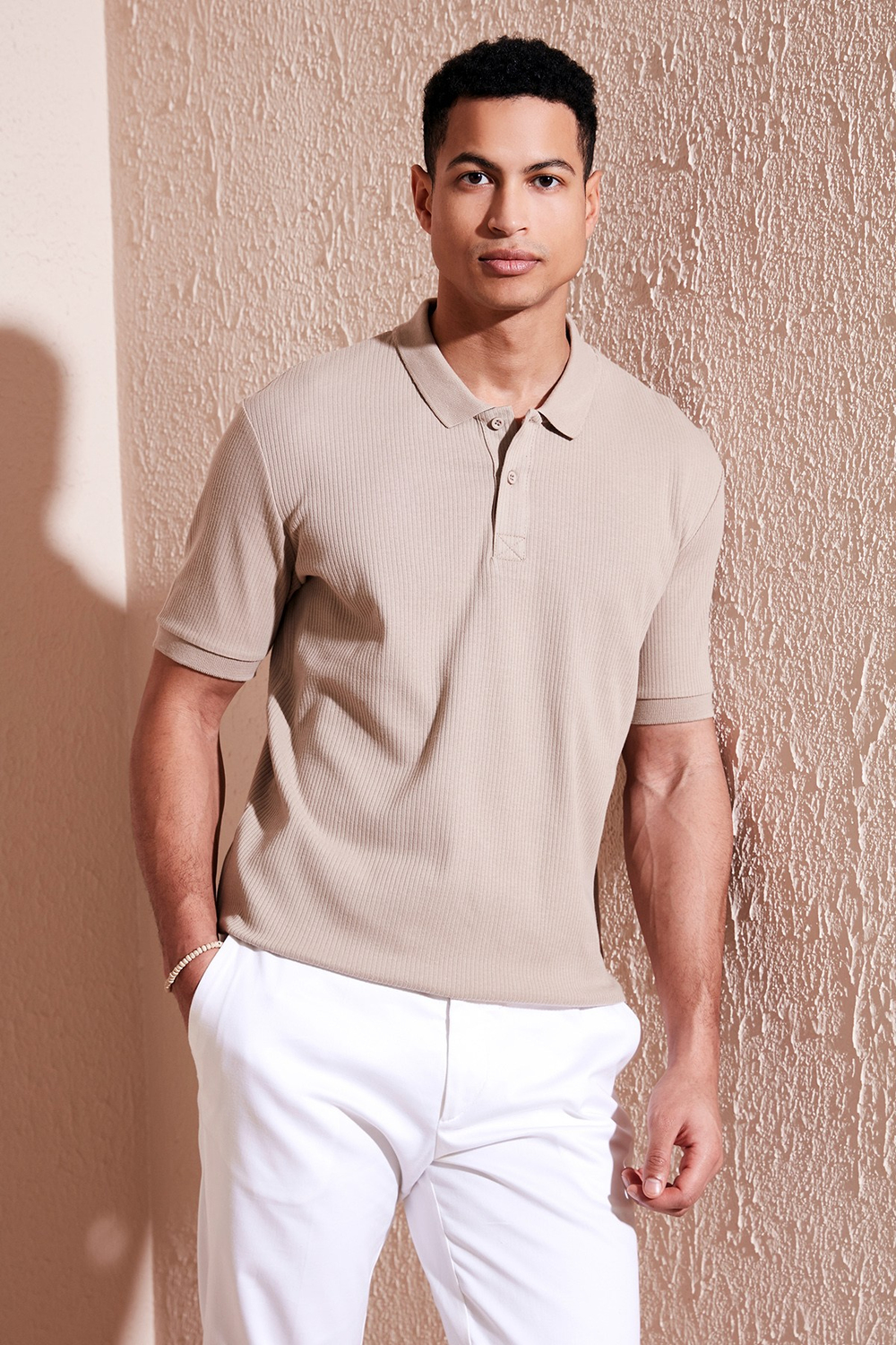 Pamuklu Regular Fit Düğmeli Erkek Polo Yaka T Shirt 5902281 VİZON