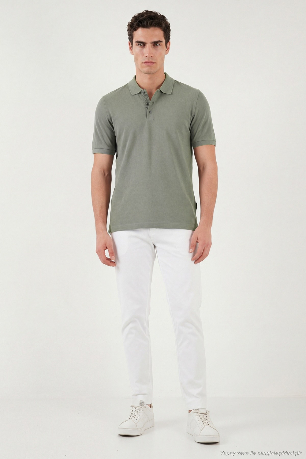 Pamuklu Regular Fit Düğmeli Erkek Polo Yaka T Shirt 5902127 AÇIK YEŞİL