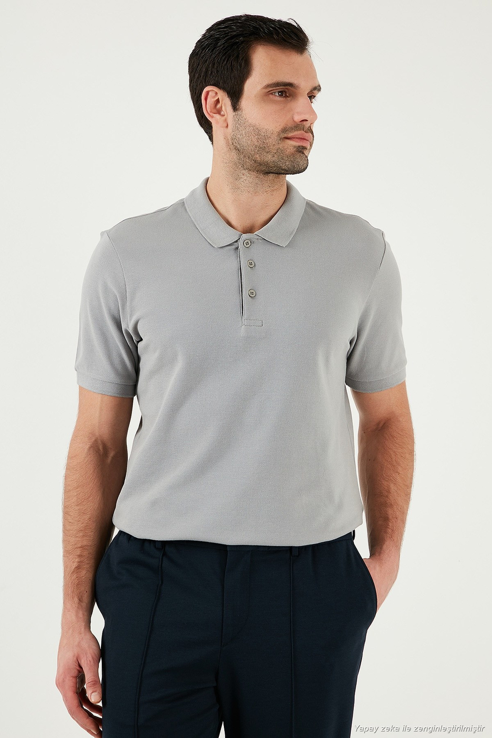 Pamuklu Regular Fit Düğmeli Polo Yaka 4lü Paket Erkek T Shirt 5902127S4 Vişne-İndigo-Pudra-Kül