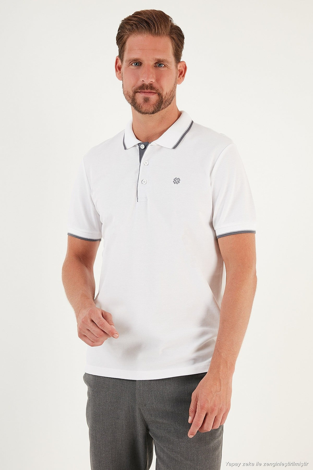 Pamuklu Regular Fit Düğmeli Polo Yaka 4lü Paket T Shirt Erkek Polo Yaka T Shirt 590211827S4 Koyu Mavi-Vişne-Beyaz-Vizon