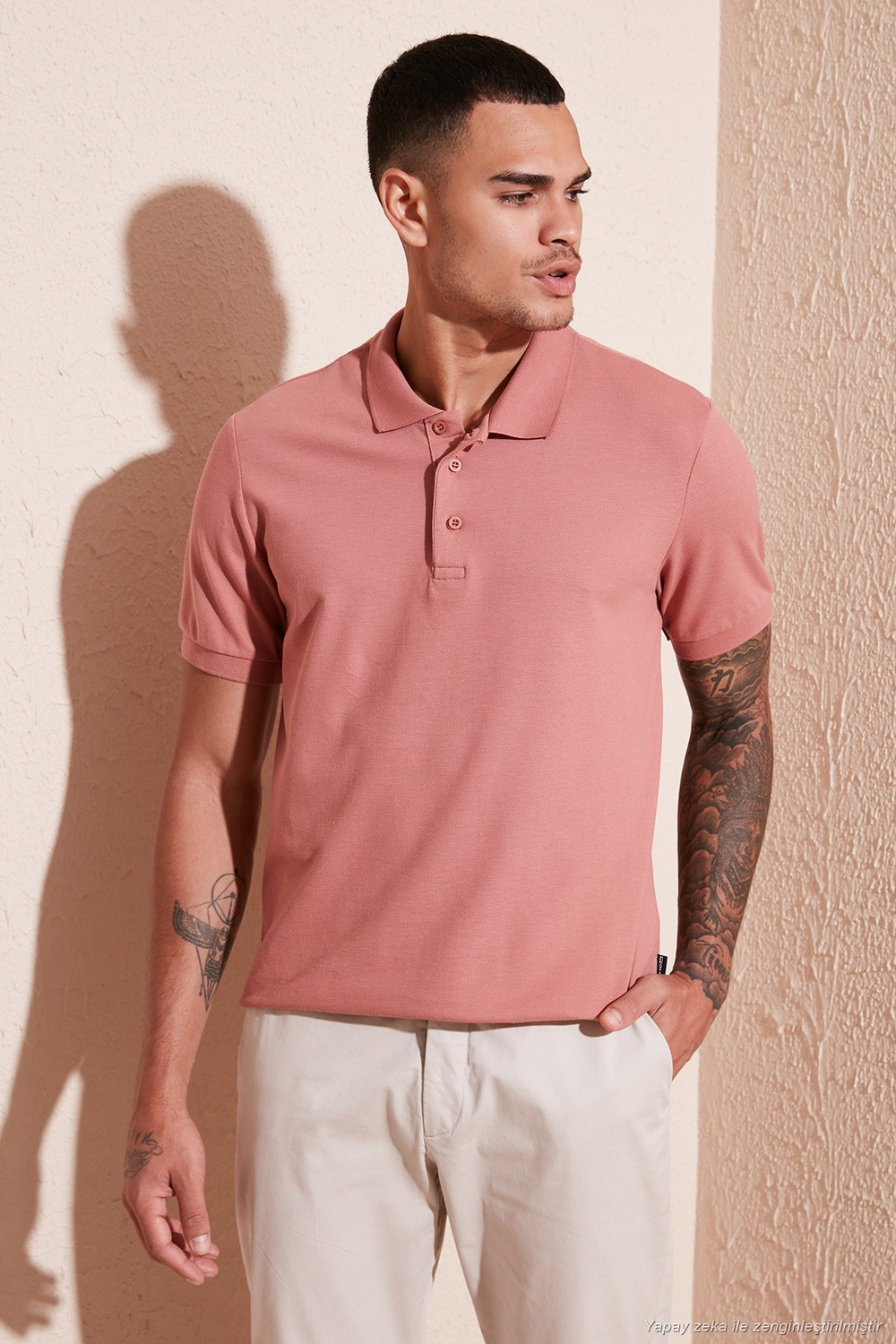 Pamuklu Regular Fit Düğmeli Polo Yaka 5li Paket Erkek T Shirt 5902127S5 Beyaz-Hardal-İndigo-Tarçın-Gül