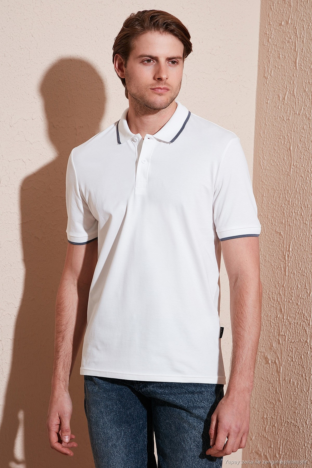 Pamuklu Regular Fit Erkek Polo Yaka T Shirt 5902063 BEYAZ