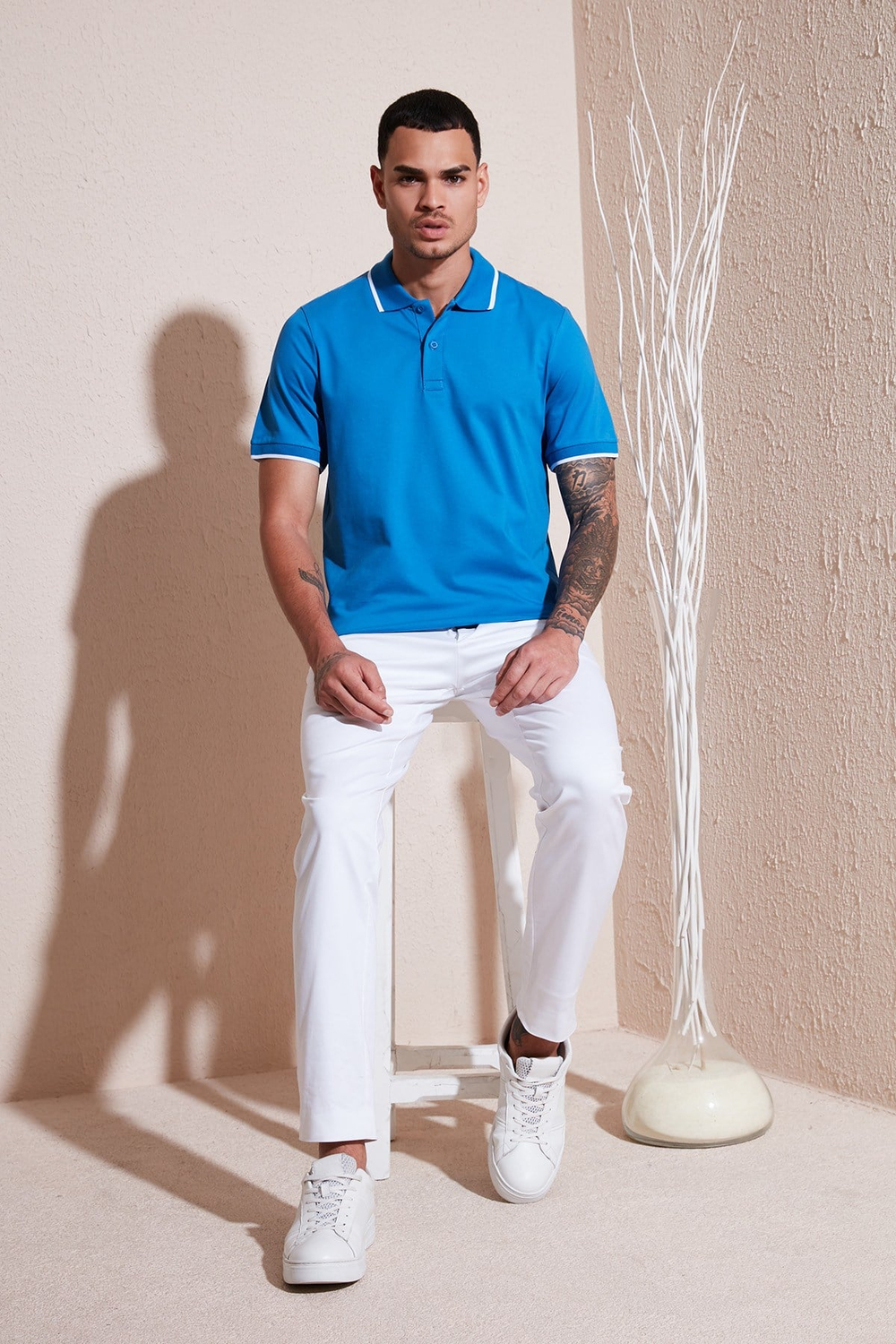 Pamuklu Regular Fit Erkek Polo Yaka T Shirt 5902063 MAVİ