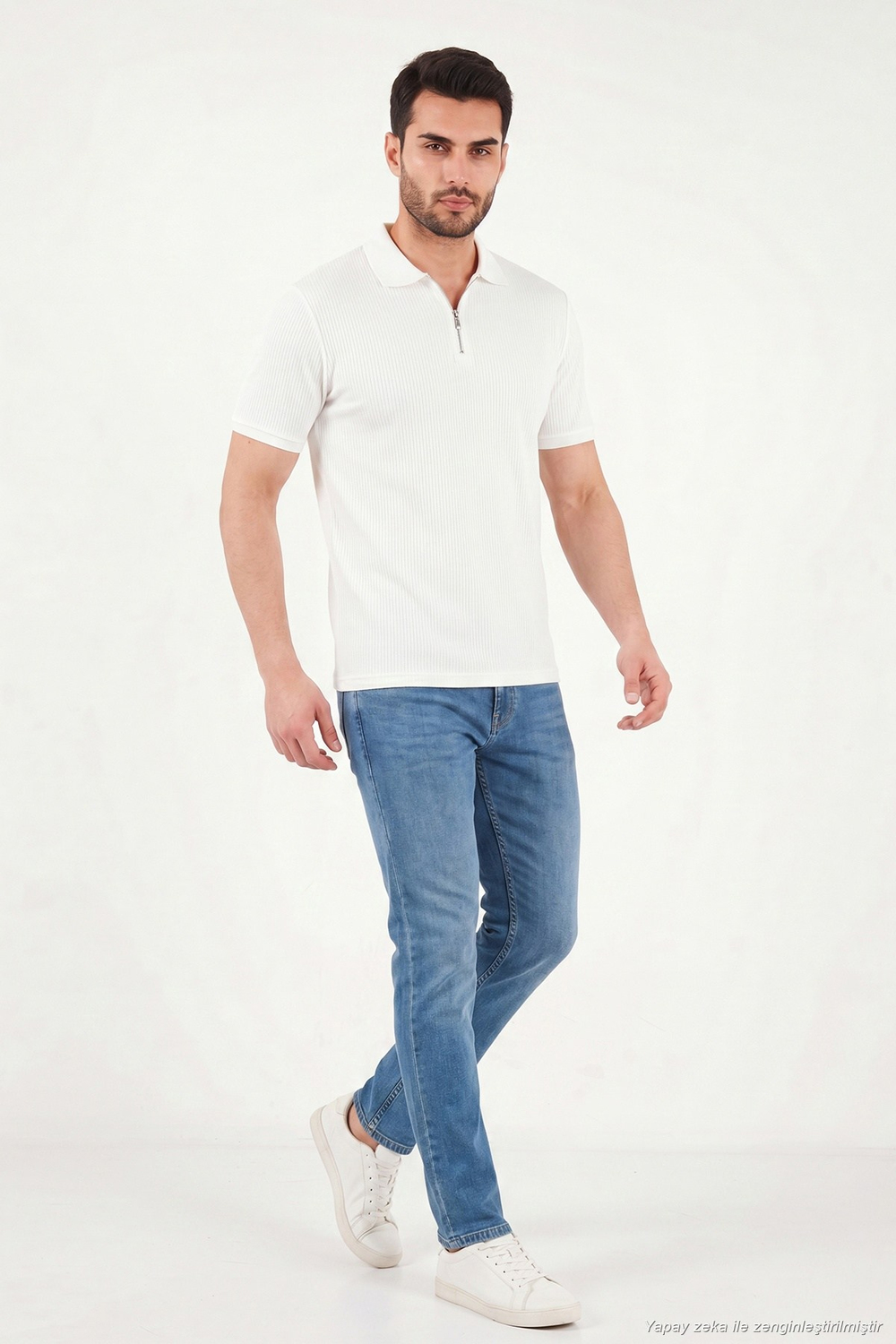Pamuklu Regular Fit Fermuarlı Erkek Polo Yaka T Shirt 5902738 EKRU