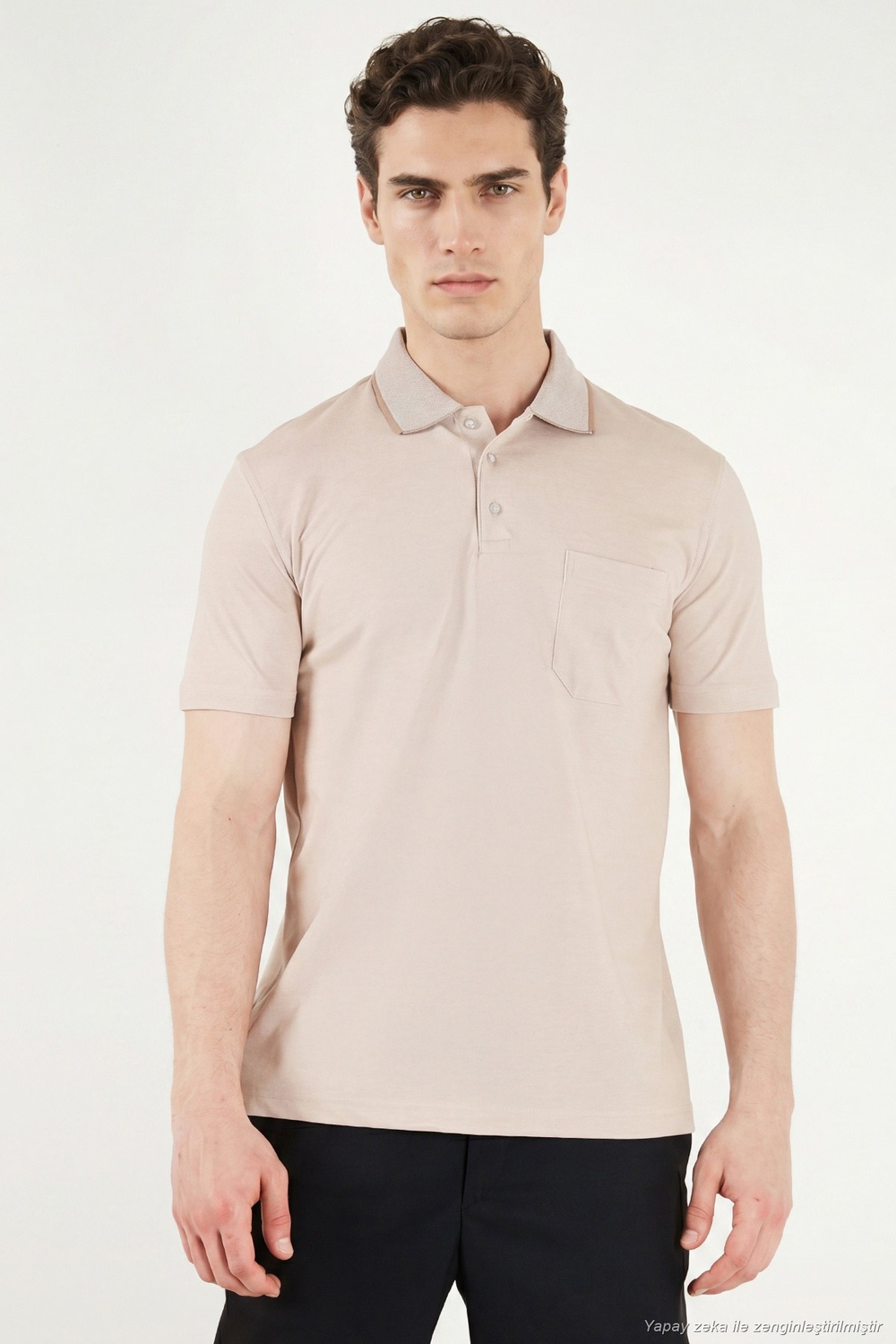 Pamuklu Regular Fit Göğüs Cepli Düğmeli Erkek Polo T Shirt 4565001 BEJ