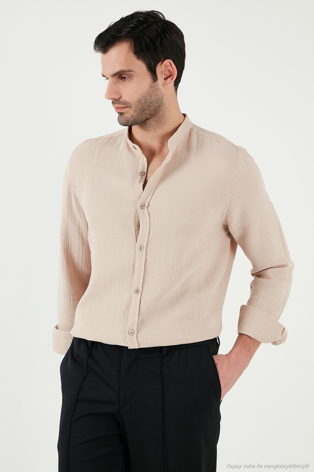 Pamuklu Regular Fit Hakim Yaka Erkek Gömlek CF25S127702 BEJ