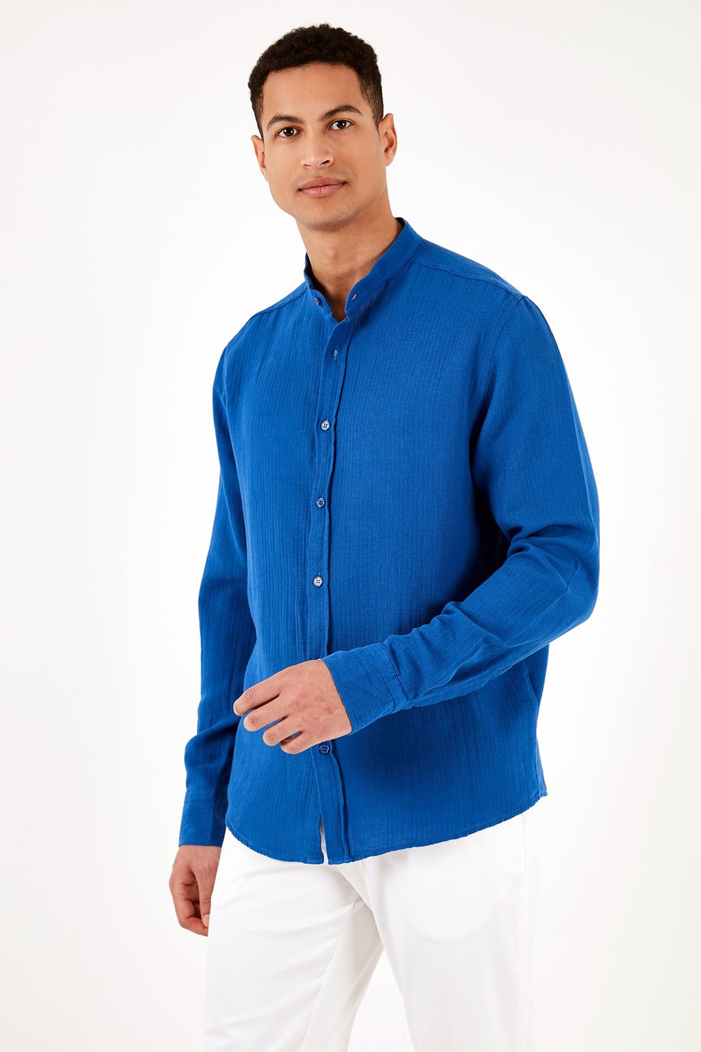 Pamuklu Regular Fit Hakim Yaka Erkek Gömlek CF24S127702 SAKS