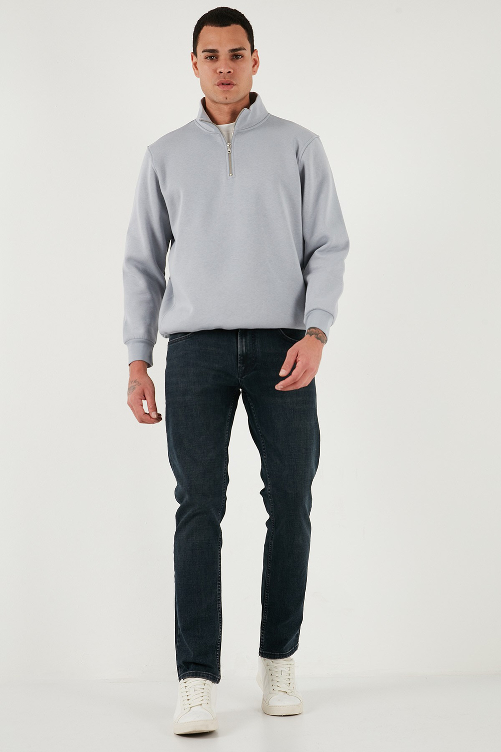 Pamuklu Regular Fit Normal Bel Boru Paça Jeans Erkek Kot Pantolon 2211C25PARMA MAVİ