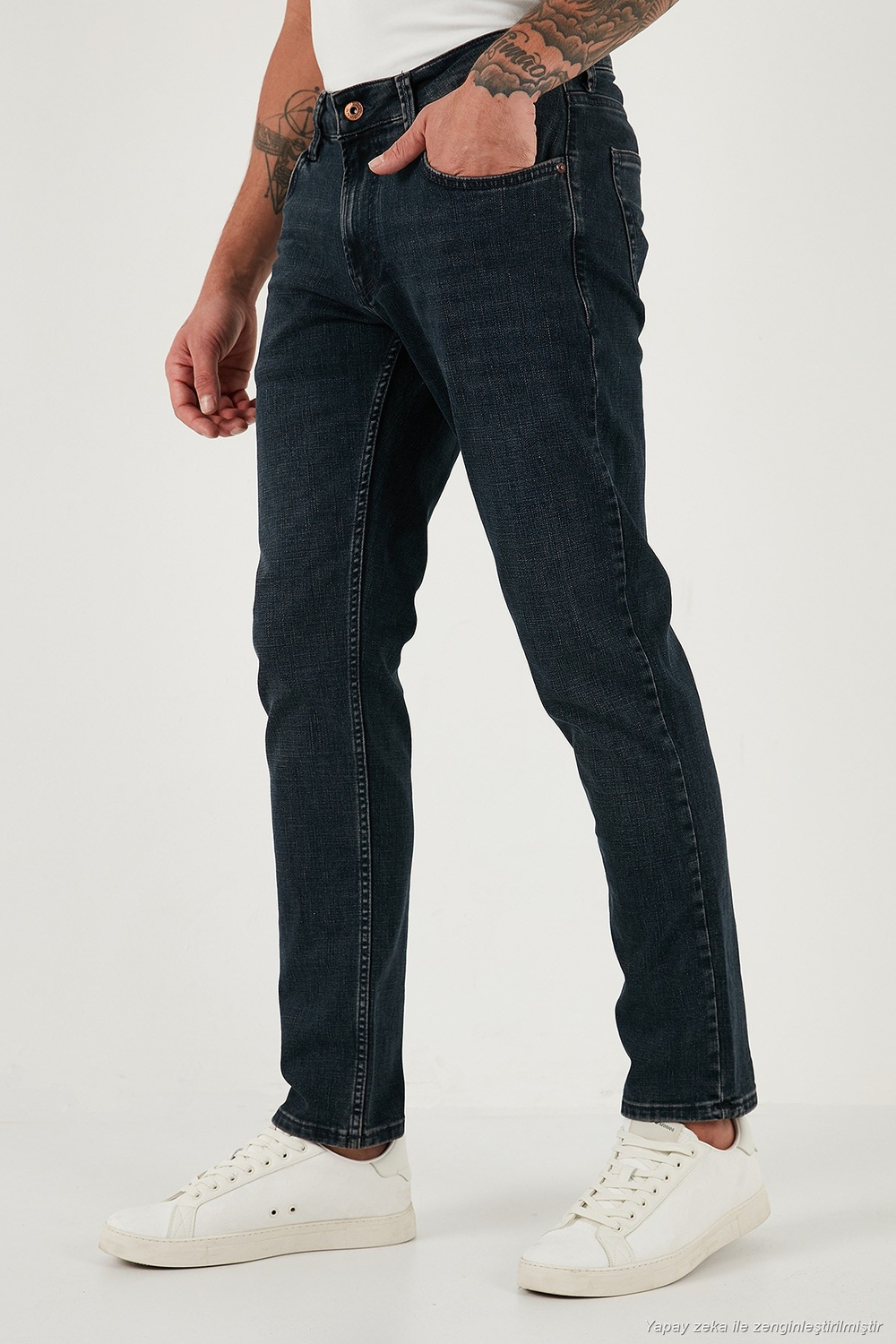 Pamuklu Regular Fit Normal Bel Boru Paça Jeans Erkek Kot Pantolon 2211C25PARMA MAVİ