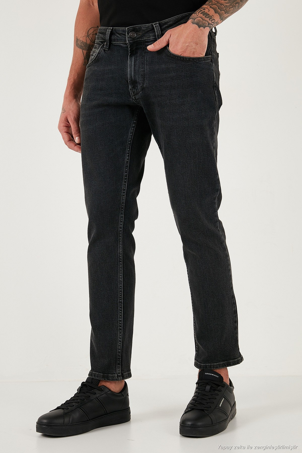 Pamuklu Regular Fit Normal Bel Boru Paça Jeans Erkek Kot Pantolon 2211C30PARMA SİYAH