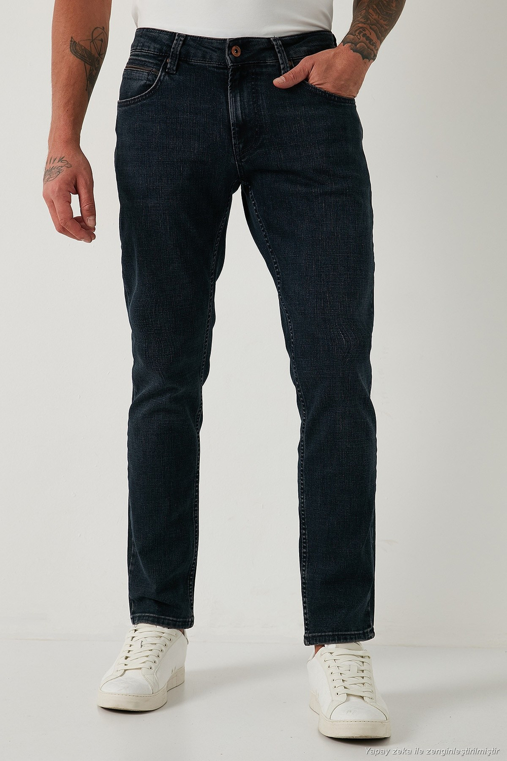 Pamuklu Regular Fit Normal Bel Boru Paça Jeans Erkek Kot Pantolon 2211C25PARMA MAVİ