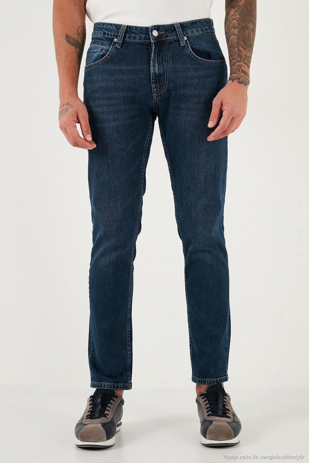 Pamuklu Regular Fit Normal Bel Boru Paça Jeans Erkek Kot Pantolon 2211C35PARMA MAVİ