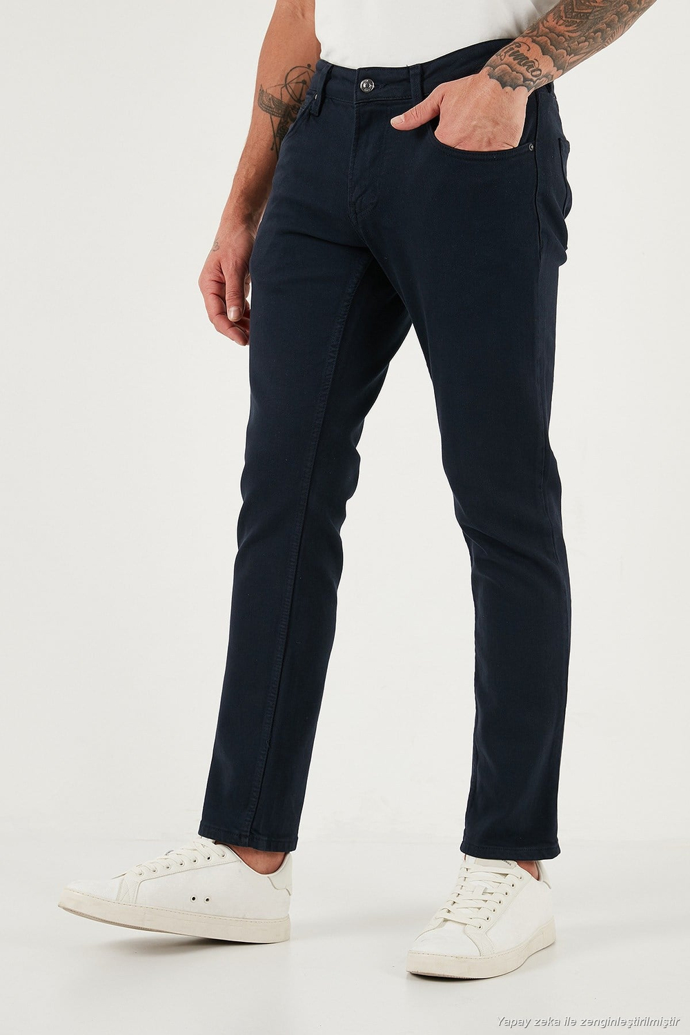 Pamuklu Regular Fit Normal Bel Boru Paça Jeans Erkek Kot Pantolon 2211C40PARMA LACİVERT