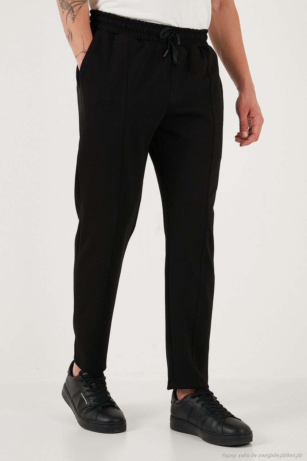 Pamuklu Regular Fit Normal Bel Daralan Paça Çimalı Erkek Pantolon 5908088 SİYAH