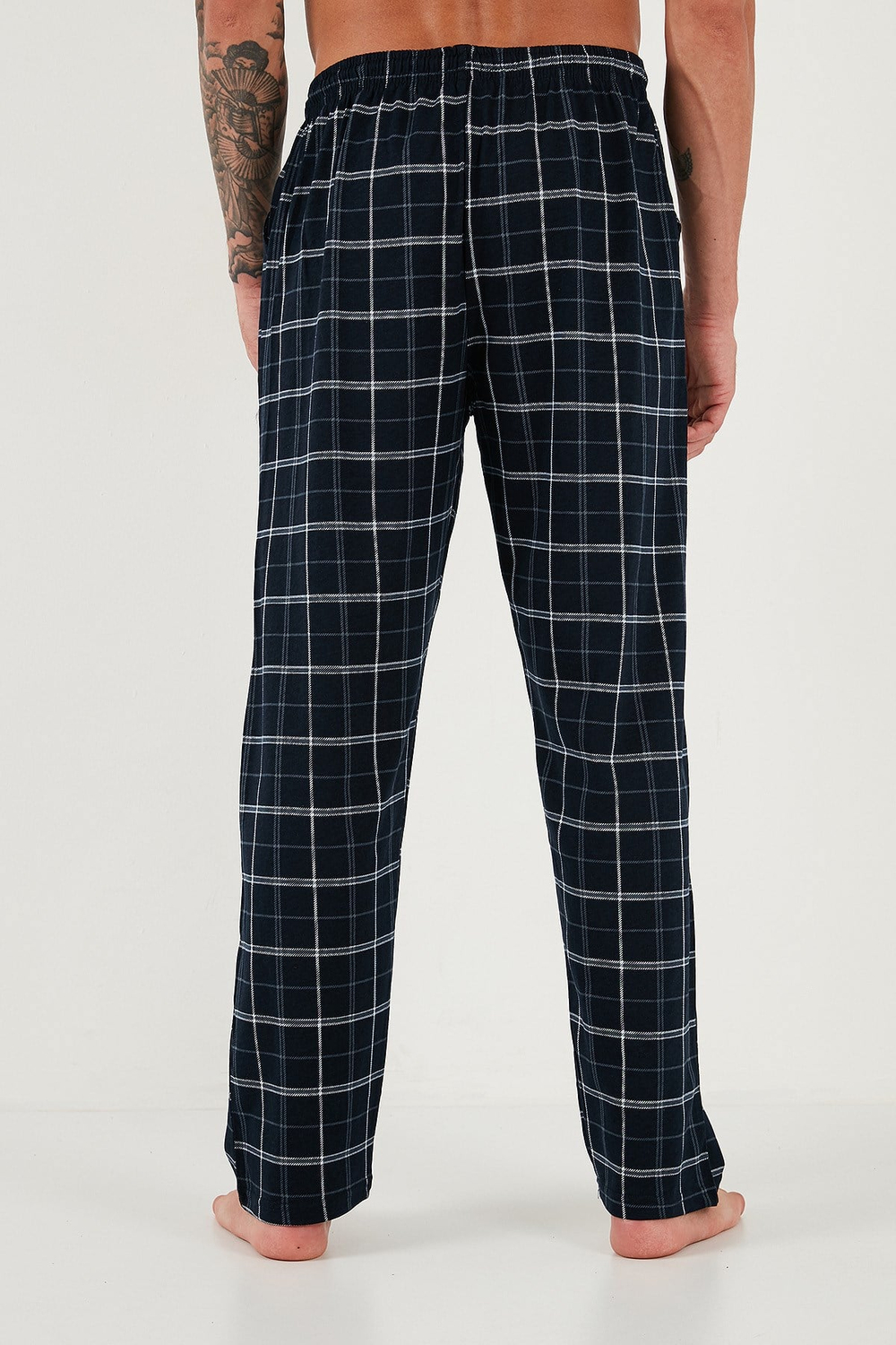 Pamuklu Regular Fit Normal Bel Düz Paça Cepli 2li Paket Erkek Pijama Altı 6574003S2 LACİVERT-SİYAH