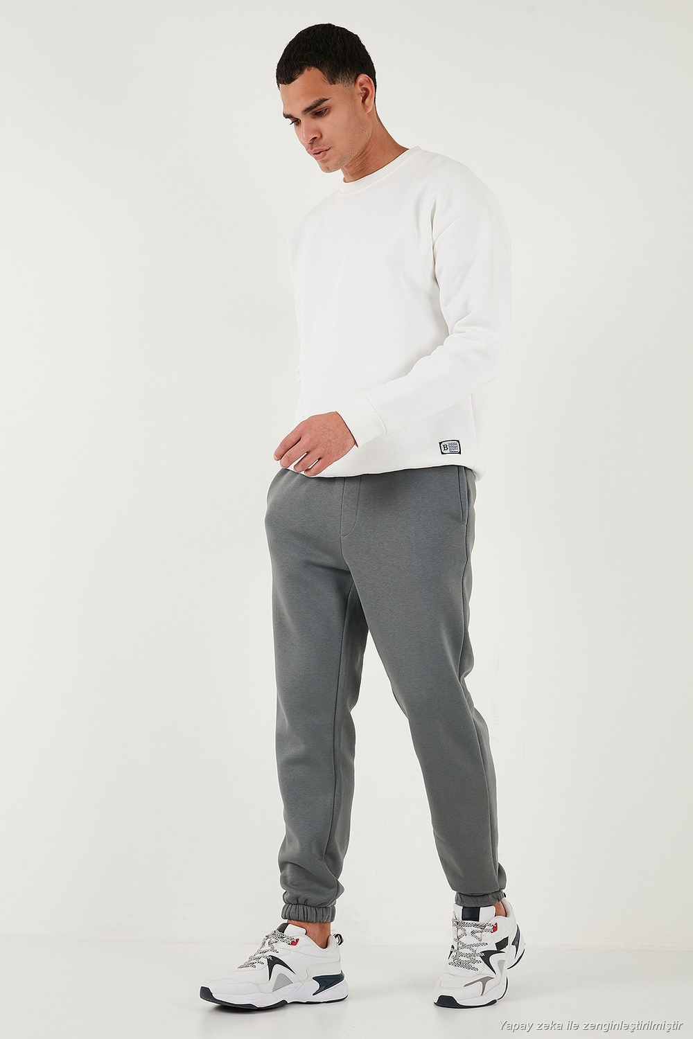 Pamuklu Regular Fit Normal Bel Lastikli Paça Cepli Erkek Eşofman Altı 59080153W4 AÇIK HAKİ