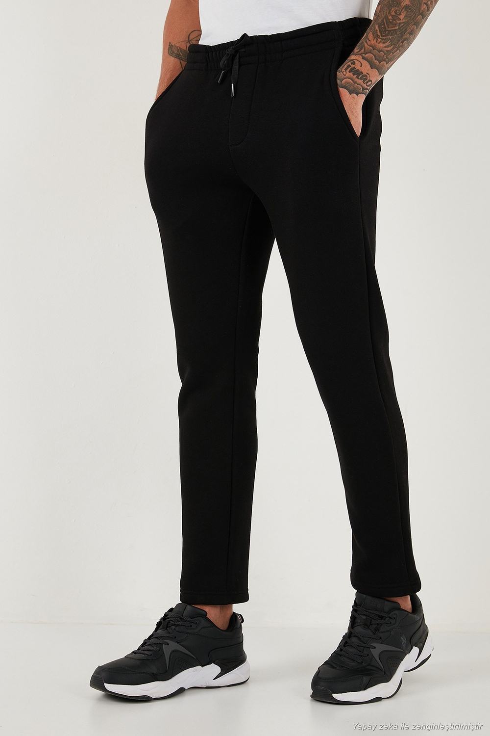 Pamuklu Regular Fit Normal Bel Şardonlu Erkek Eşofman Altı 5908040 SİYAH