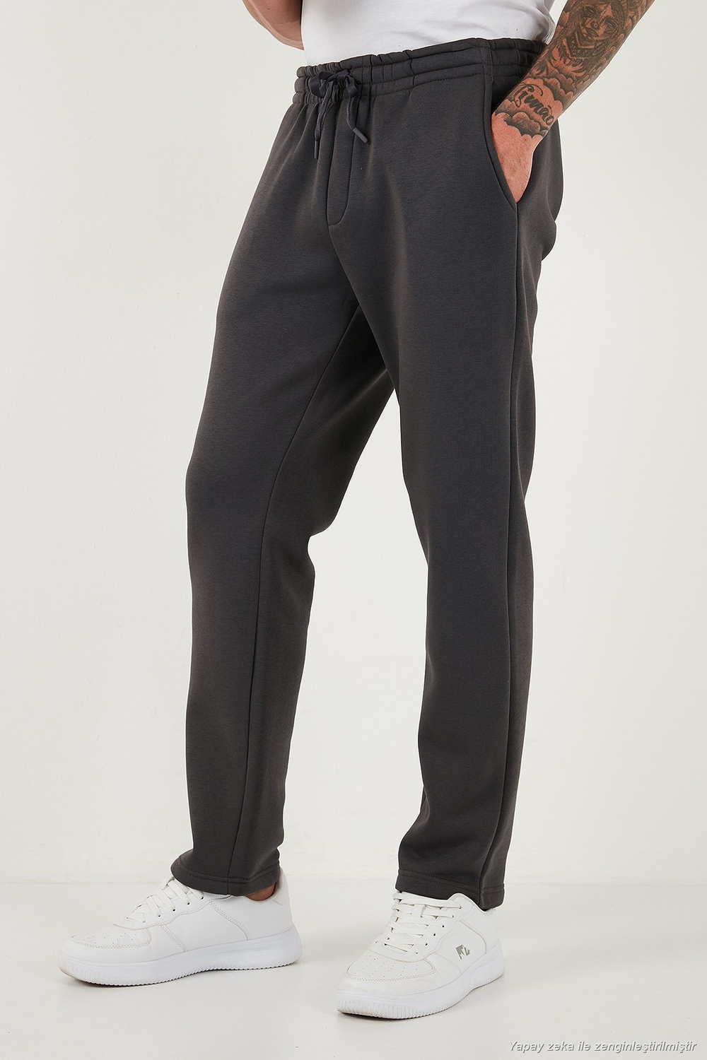 Pamuklu Regular Fit Normal Bel Şardonlu Erkek Eşofman Altı 5908040 ANTRASİT