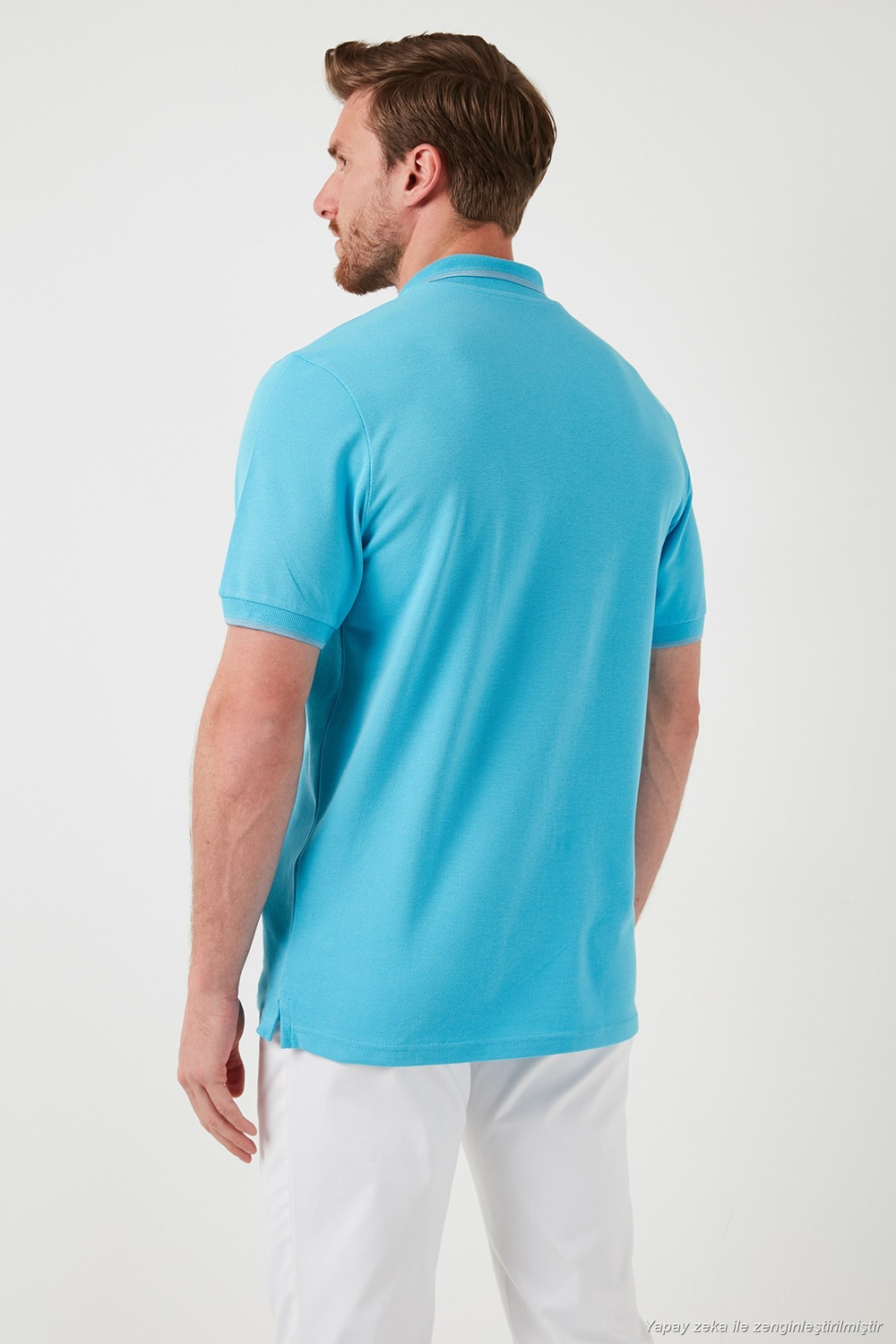 Pamuklu Regular Fit Şerit Detaylı Düğmeli Polo Yaka 3lü Paket Erkek T Shirt 5902118S3 Vişne-Haki-Aquamavi