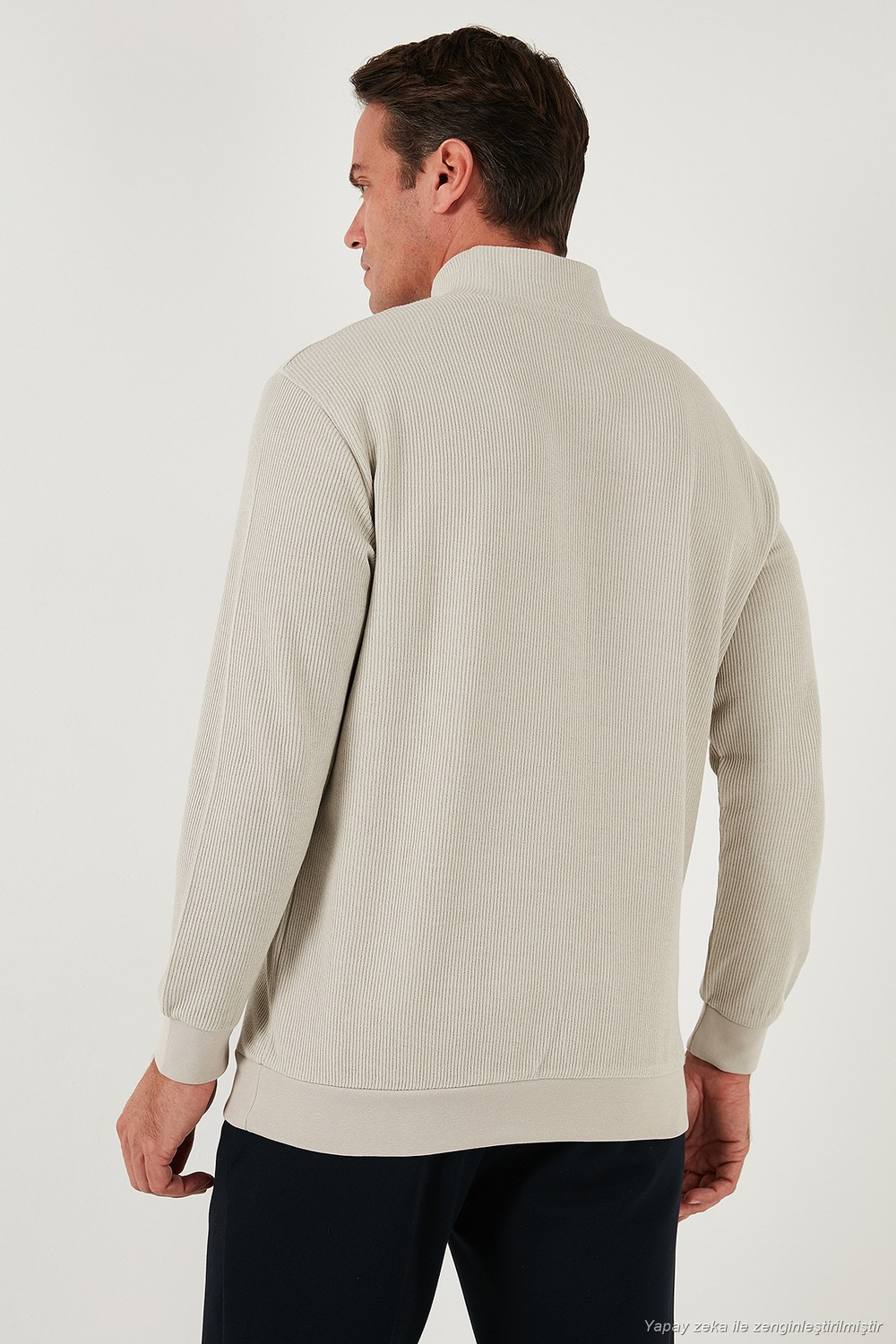 Pamuklu Regular Fit Yarım Fermuarlı Dik Yaka 2li Paket Erkek Sweat 5905716S2 TAŞ-VİŞNE