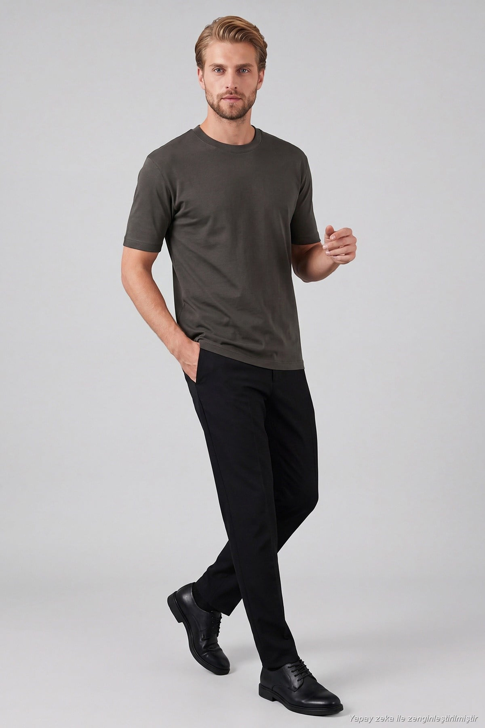 Pamuklu Relaxed Fit Bisiklet Yaka Basic Erkek T Shirt 5905884 KAHVE