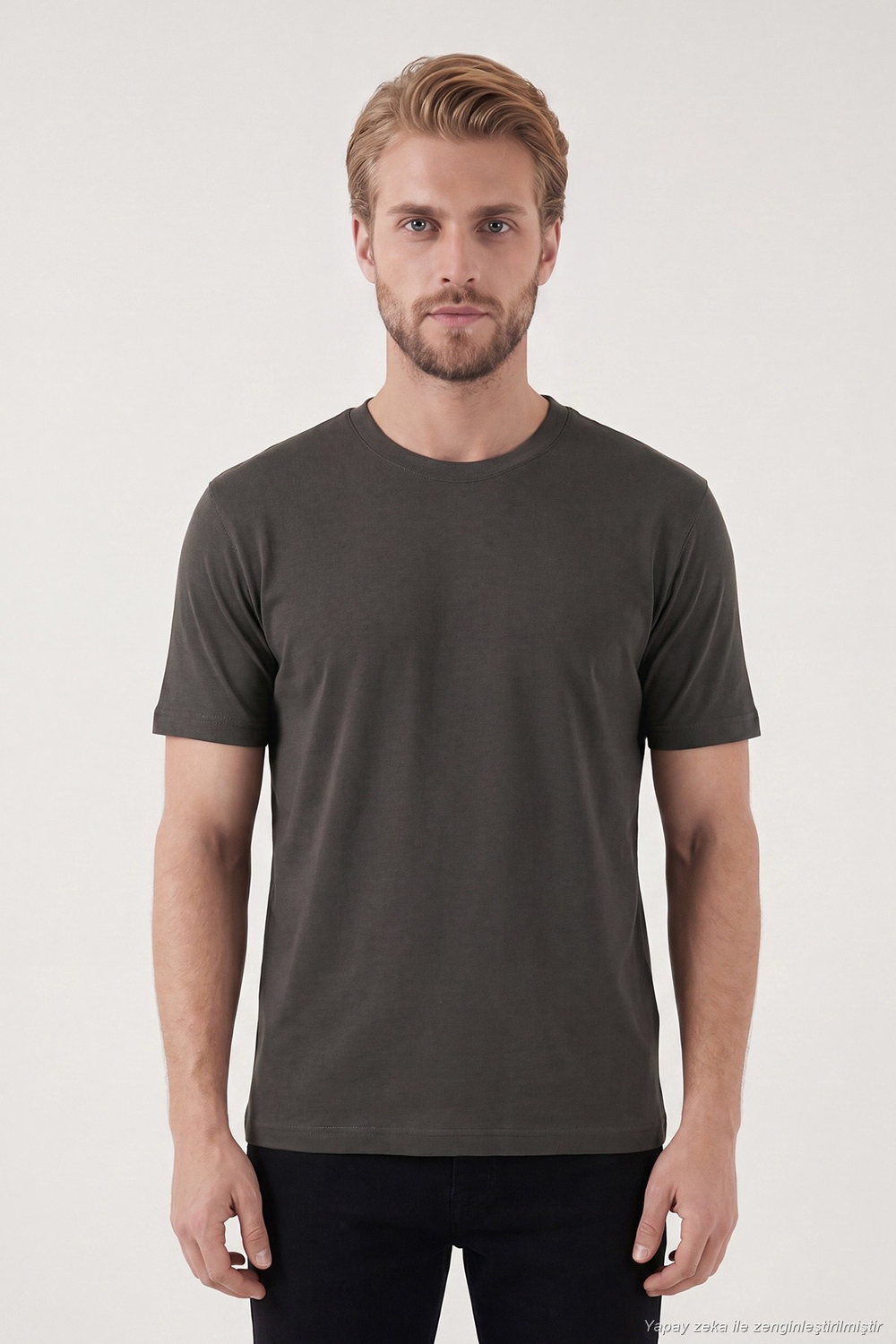 Pamuklu Relaxed Fit Bisiklet Yaka Basic Erkek T Shirt 5905884 KAHVE
