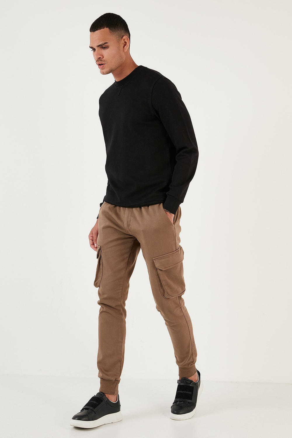 Pamuklu Relaxed Fit Bisiklet Yaka Erkek Sweat 5905453 SİYAH