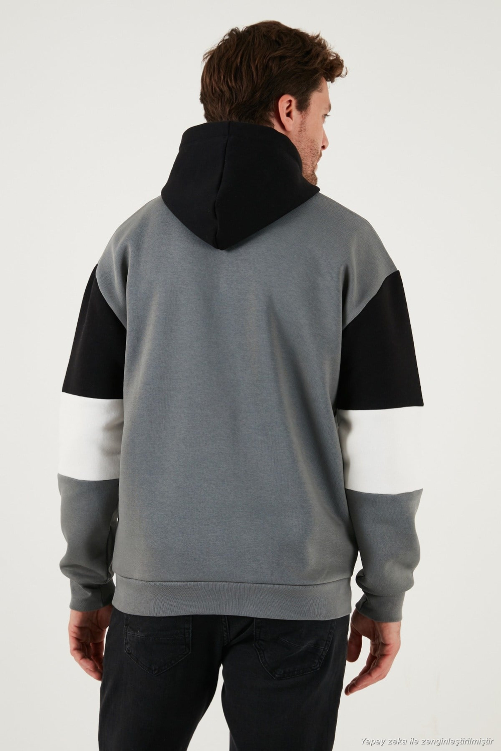 Pamuklu Relaxed Fit Kapüşonlu İçi Tüylü Yumuşak Şardonlu 2 li Paket Erkek Sweat 5905299S2 Açık Haki-Vişne
