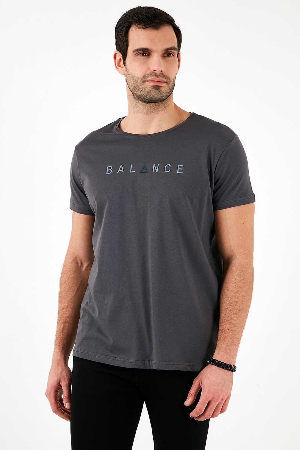 Pamuklu Slim Fit Bisiklet Yaka Erkek T Shirt 541BALANCE FÜME