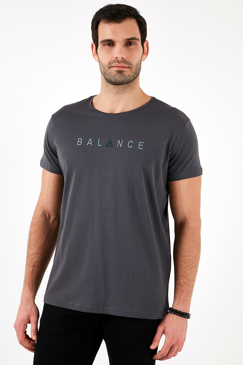 Pamuklu Slim Fit Bisiklet Yaka Erkek T Shirt 541BALANCE FÜME