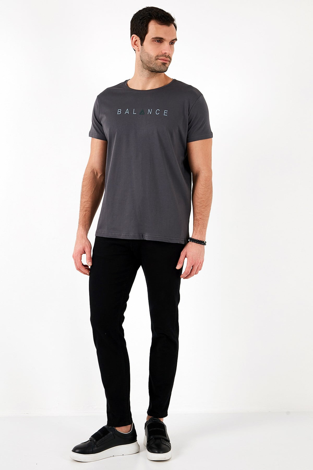 Pamuklu Slim Fit Bisiklet Yaka Erkek T Shirt 541BALANCE FÜME