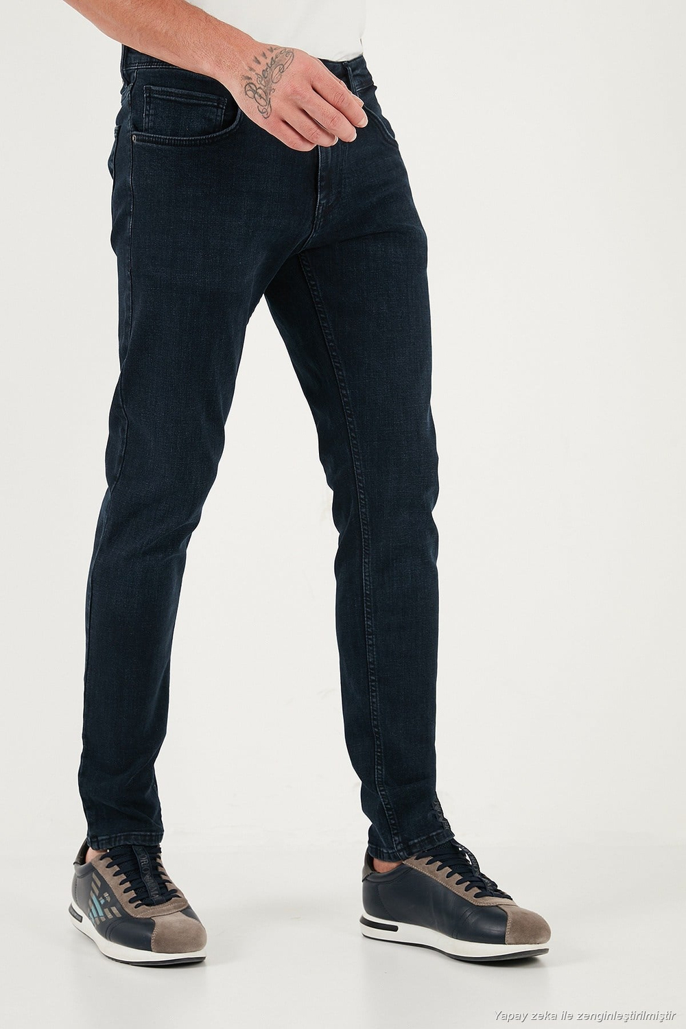 Pamuklu Slim Fit Yüksek Bel Dar Paça Jeans Erkek Kot Pantolon 3300C47TOKYO LACİVERT