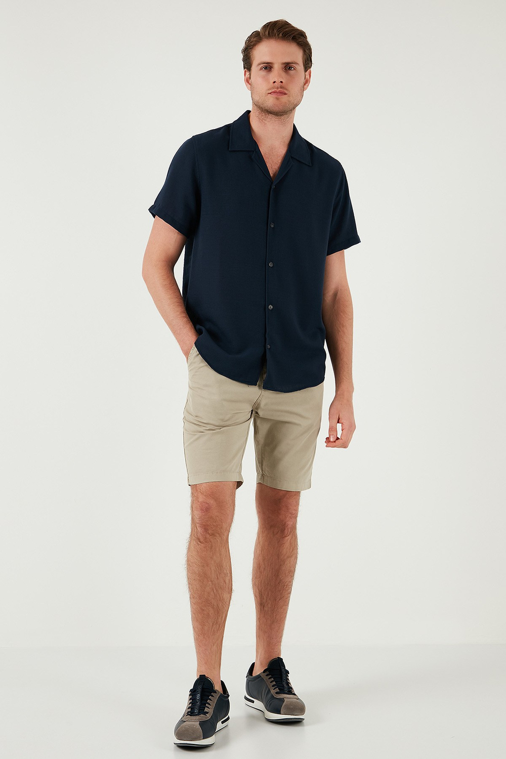 Pamuklu Slim Tapered Bermuda Erkek Şort 4503S67SMILANO BEJ