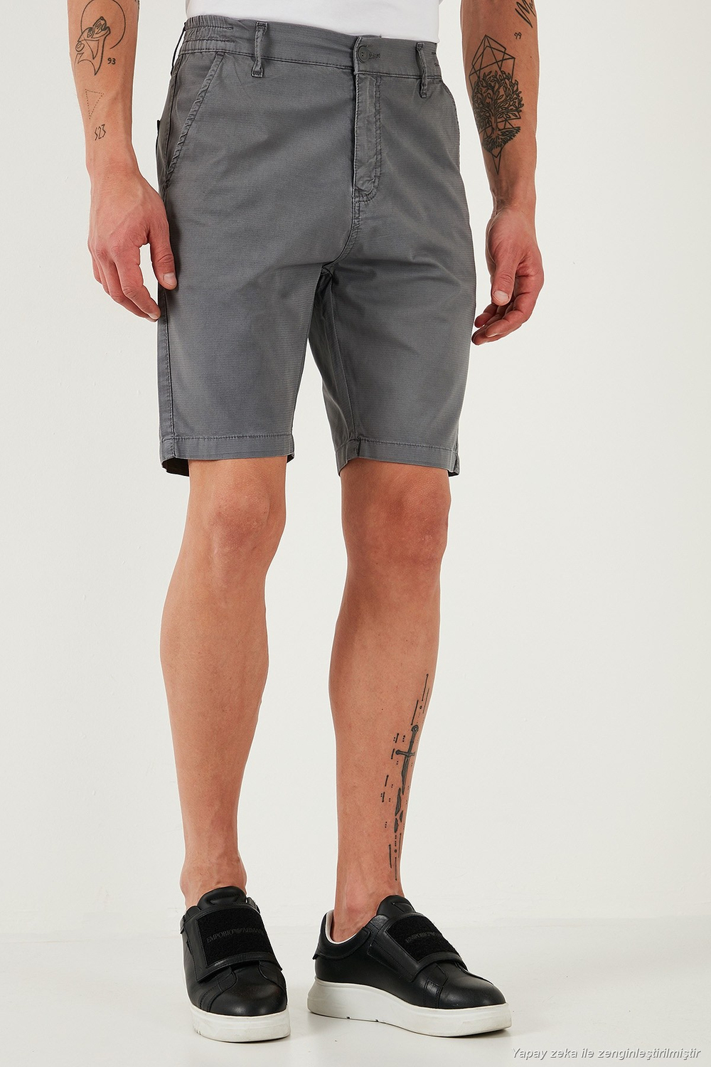 Pamuklu Slim Tapered Bermuda Erkek Şort 4503S67SMILANO GRİ