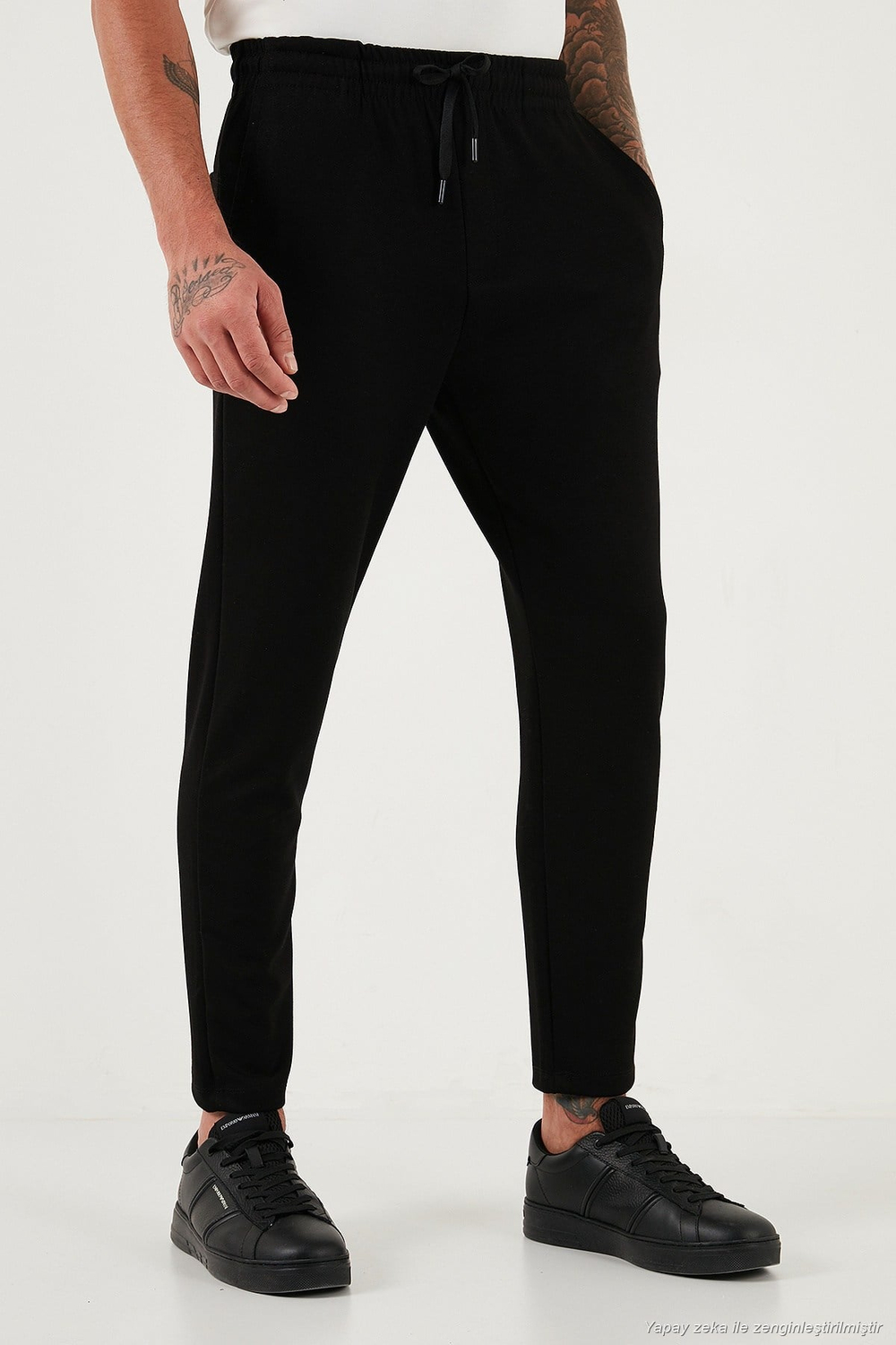 Regular Fit Belden Bağlamalı Düz Paça Jogger Erkek Pantolon 5908095 SİYAH