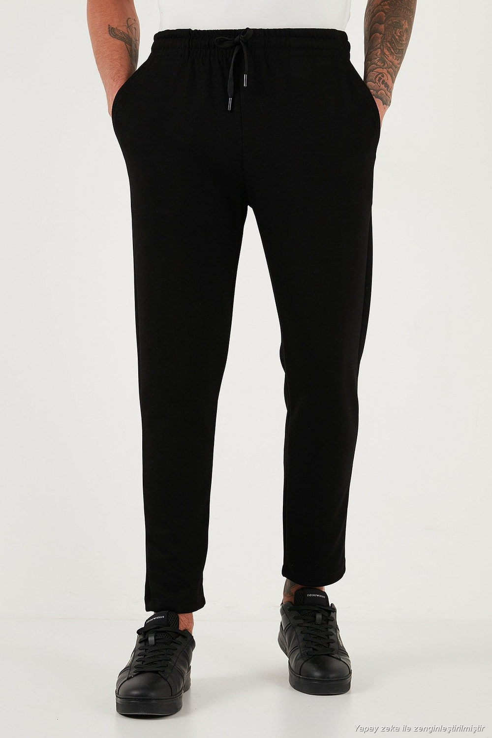 Regular Fit Belden Bağlamalı Düz Paça Jogger Erkek Pantolon 5908095 SİYAH