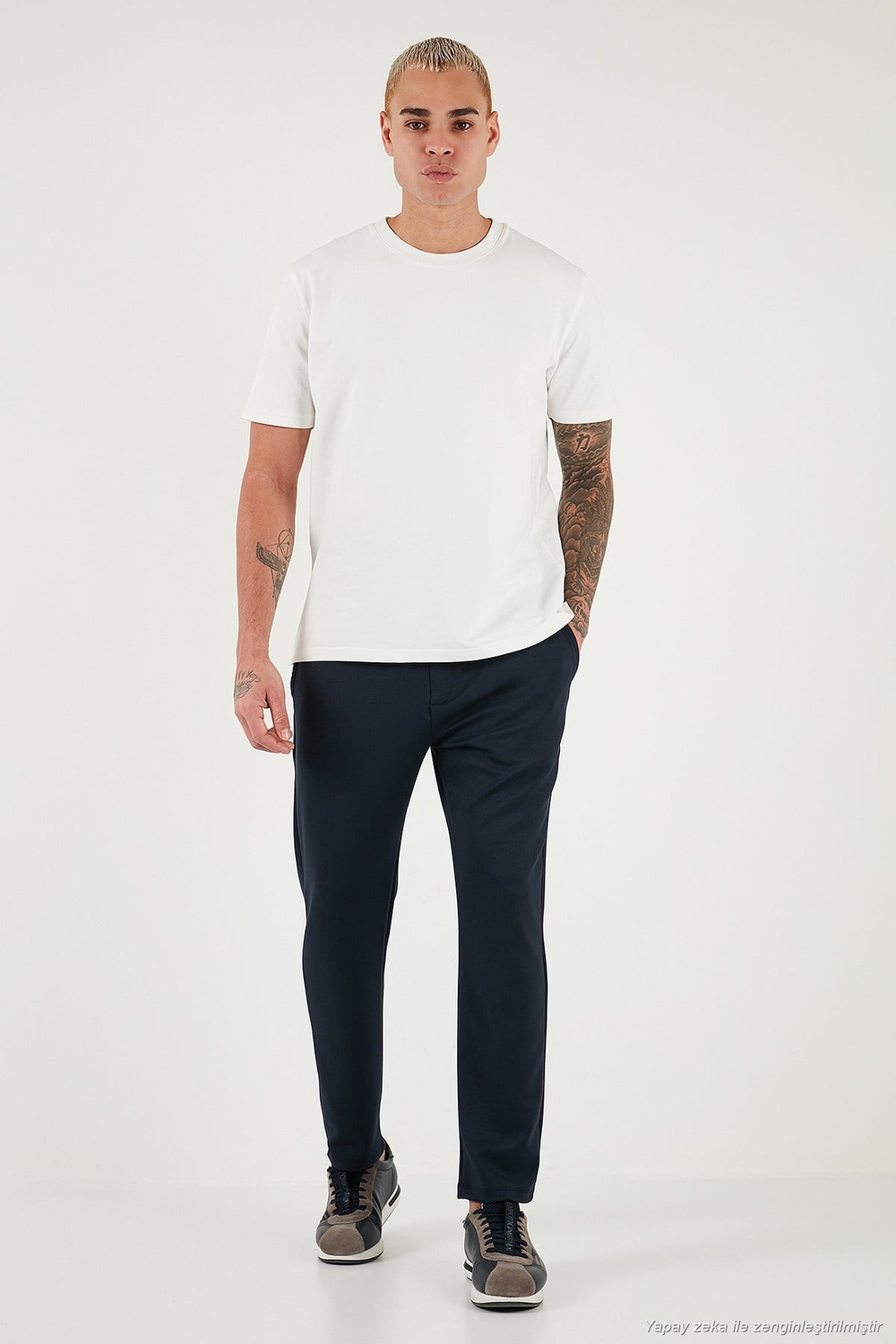 Regular Fit Belden Bağlamalı Düz Paça Jogger Erkek Pantolon 5908095 LACİVERT